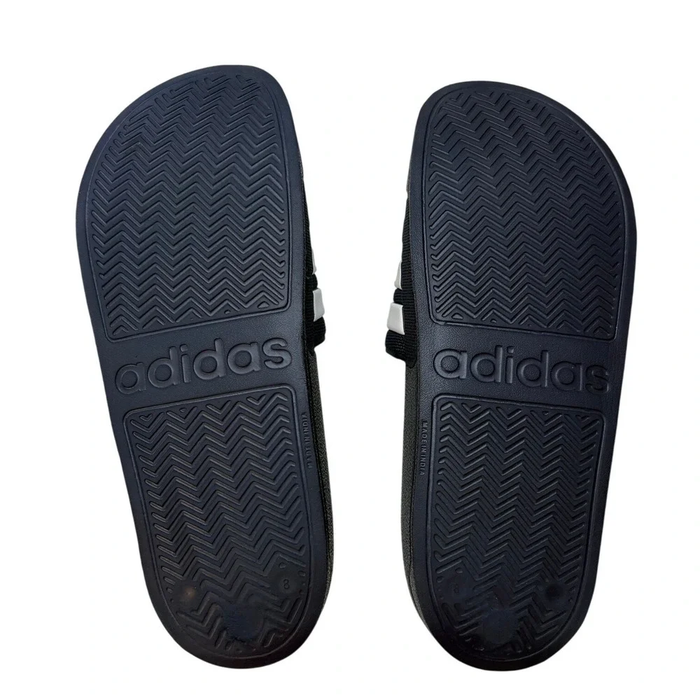 Adidas Adilette Shower Mens Slides Navy Blue White Stripe Sandals AQ1703 Size 8